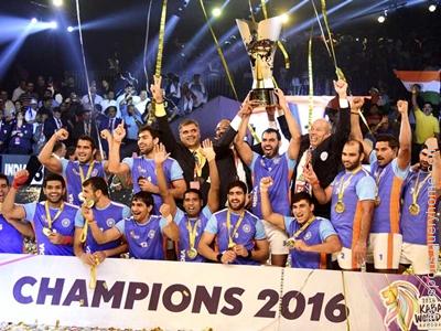 Total 7 kabaddi world cup won by India till 2016.