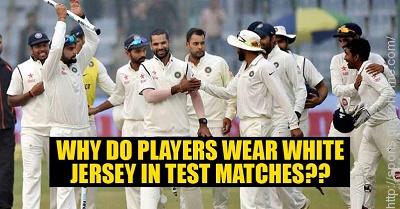 Why do players wear white jersey in test matches?