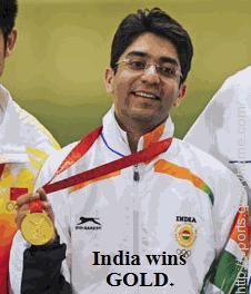 first Indian to win an individual gold medal at the Olympic Games